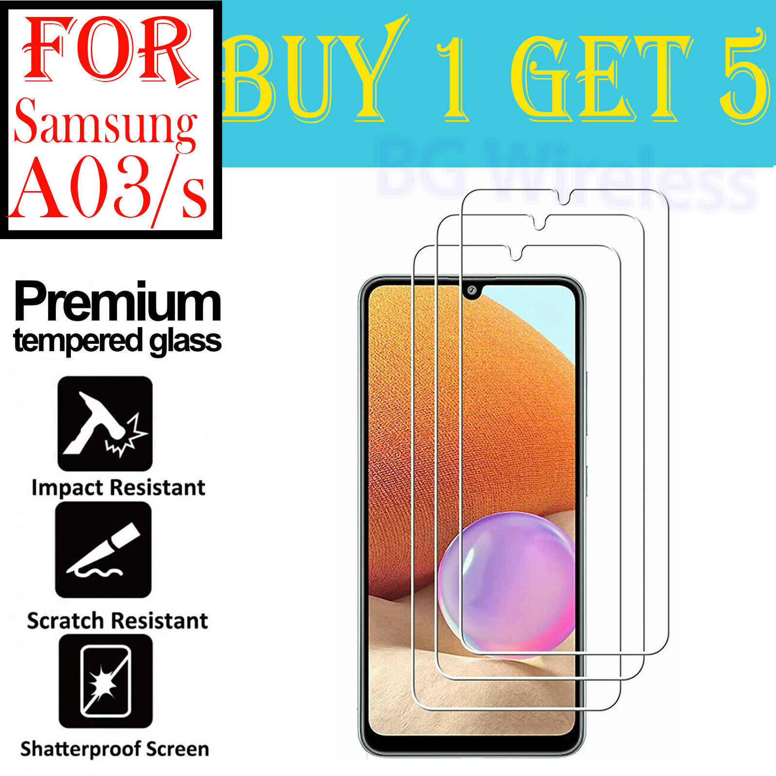 For Samsung Galaxy A03s/A03 9H Tempered Glass  Film Screen Protector HD-Clear
