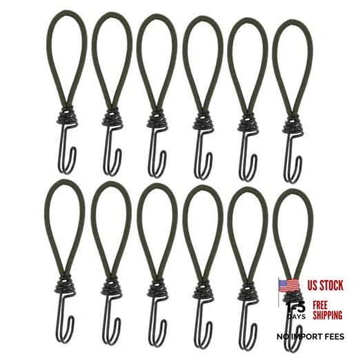 12 Pcs Bungee Cords Heavy Duty Outdoor,Mini Bungee Cords with Hooks in 6Inch