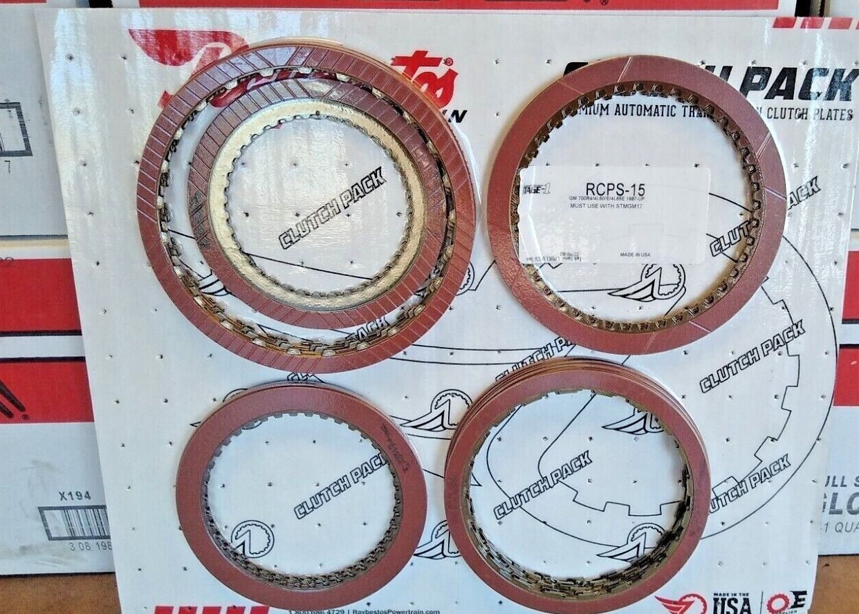 . 700r4 4l60e stage 1 red friction clutches + 8 skinny .060" steels for RCPS-15