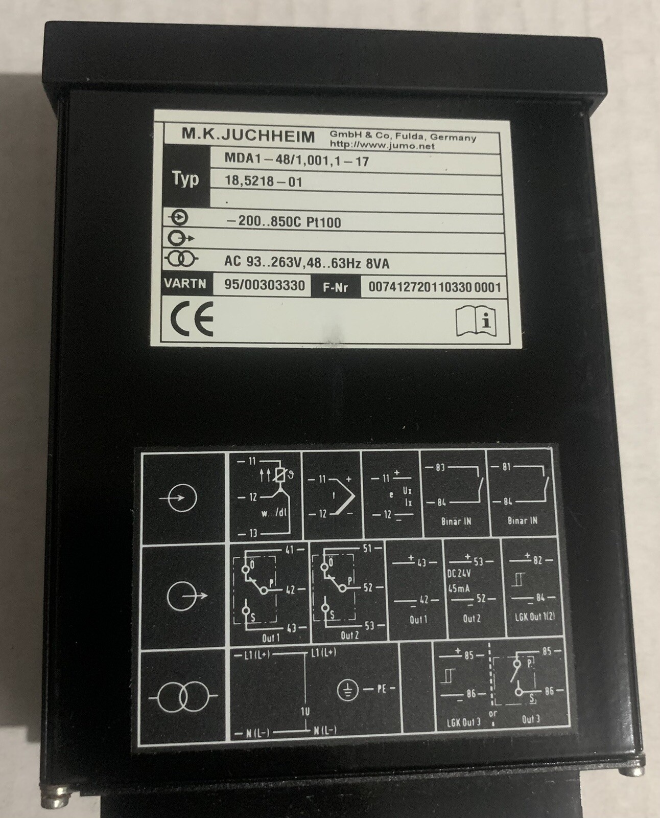 JUMO MDA1-48/1,001,1-17 ( NO BOX )