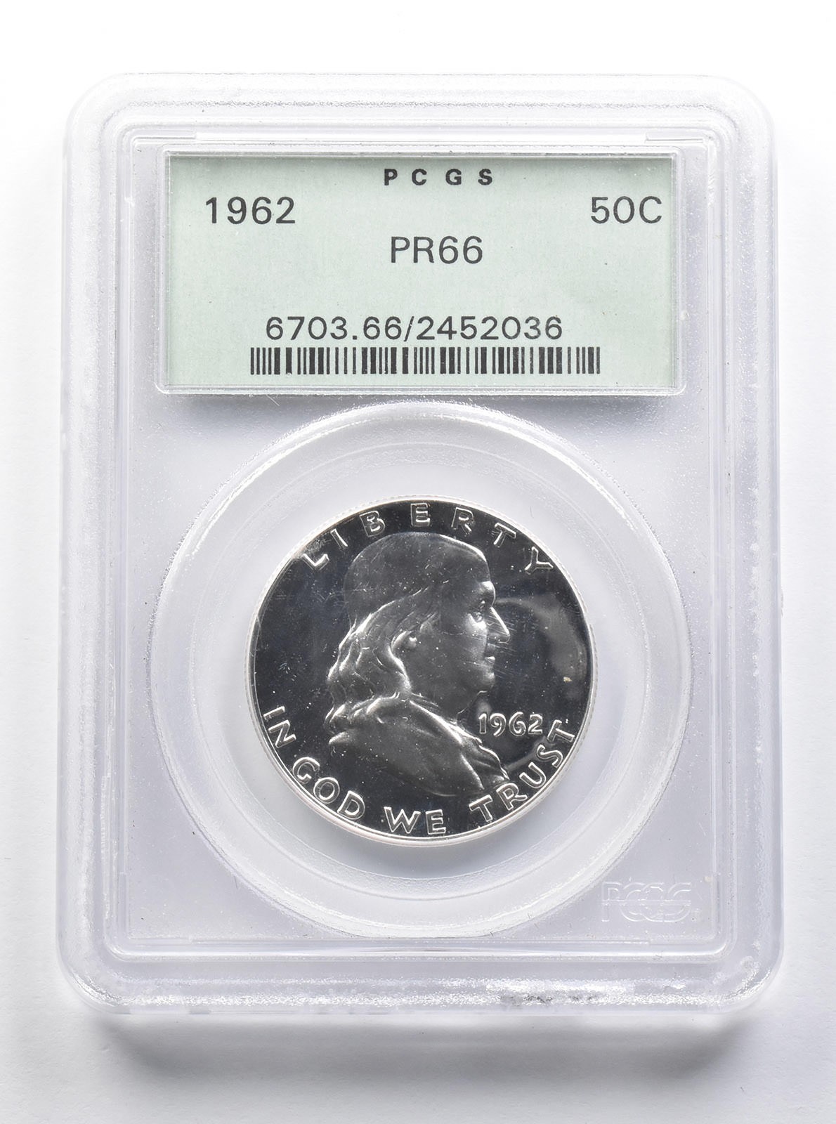 PR66 1962 Franklin Half Dollar PCGS OGH *8406