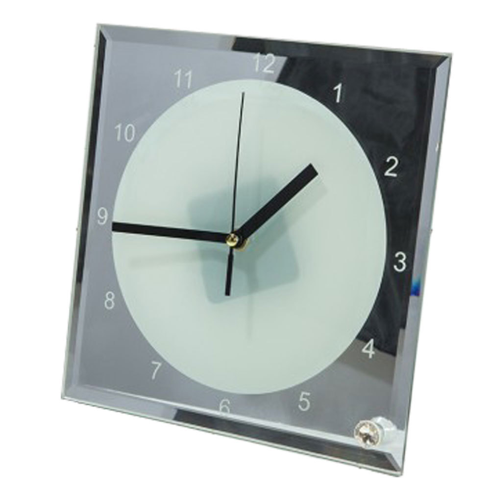 US Stock 20pcs 7.8" Sublimation Blank Mirror Edge Glass Photo Frame with Clock