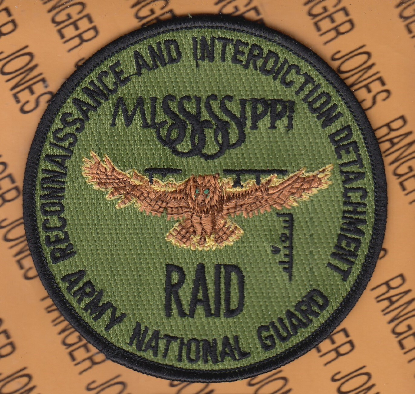 US Army Misissippi Army National Guard MS RAID RECON ARNG ~4" patch m/e