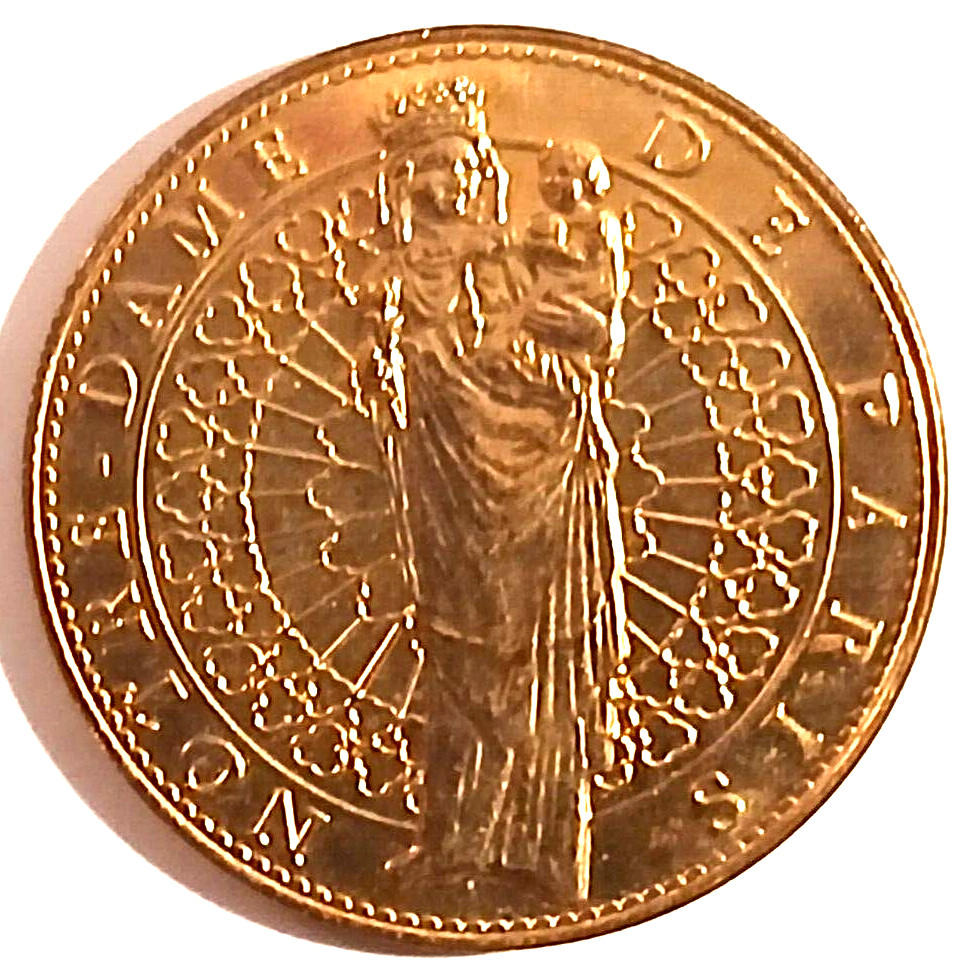 2005 Notre-Dame Medallion Via Viatores Quaerit Paris Brass 1.3125"