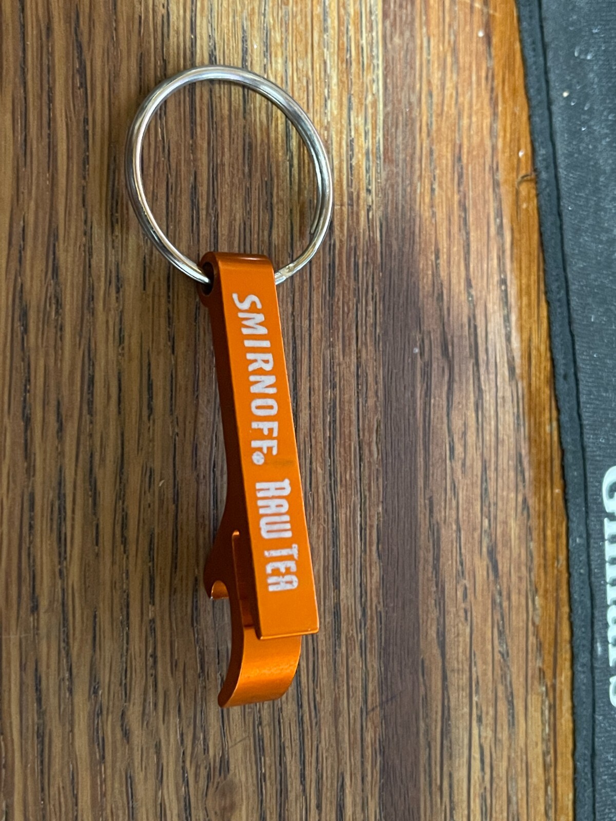 Smirnoff Raw Tea Metal Key Chain Bottle Opener - burnt orange color