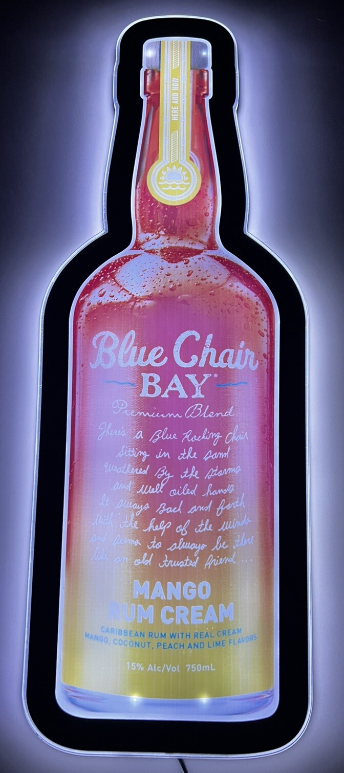 Blue Chair Bay LED Bar Light Sign Mango Rum Cream Kenny Chesney Mancave Den