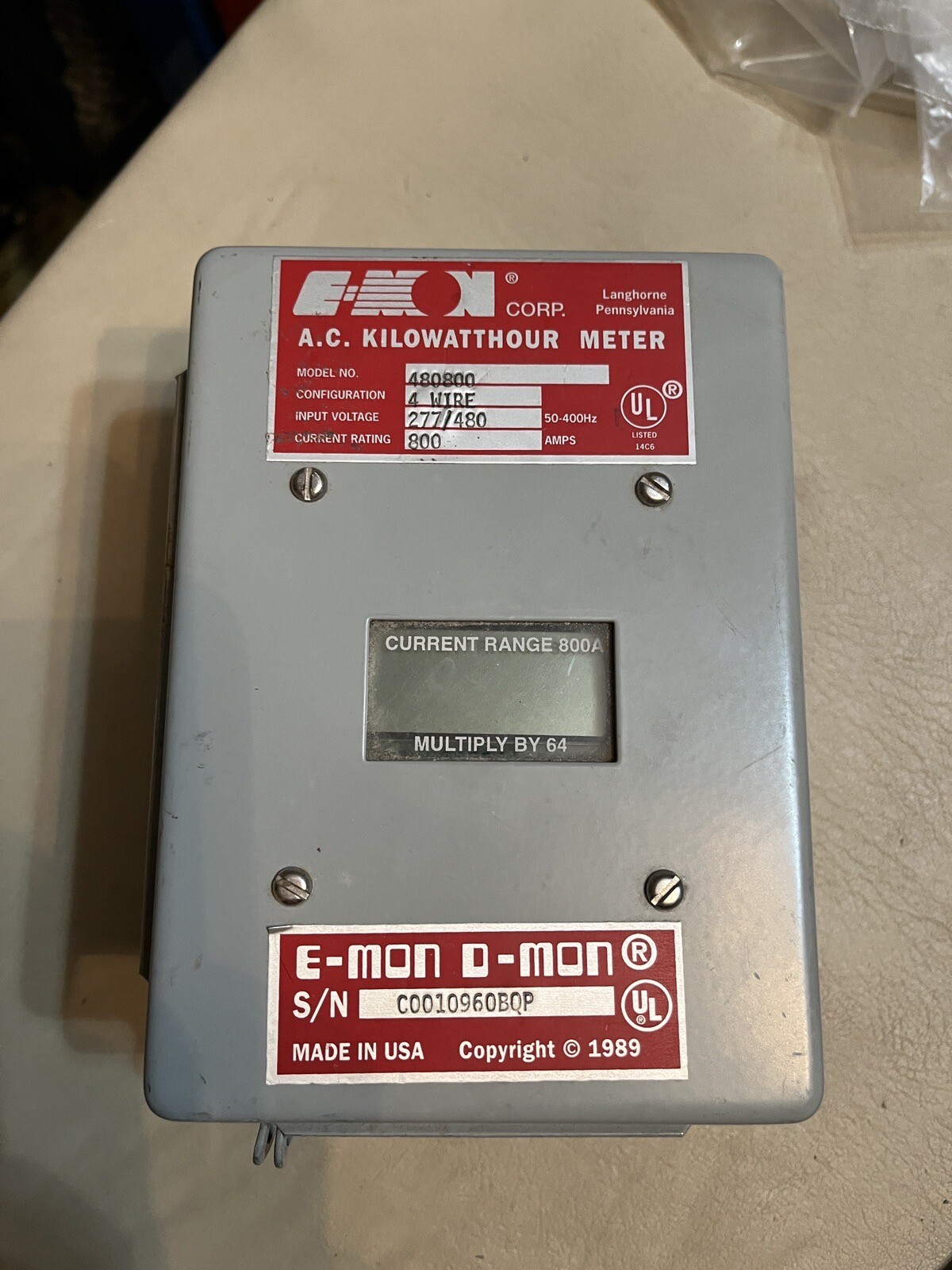 E-mon D-mon 480800 2000 kWh meter 800AMP