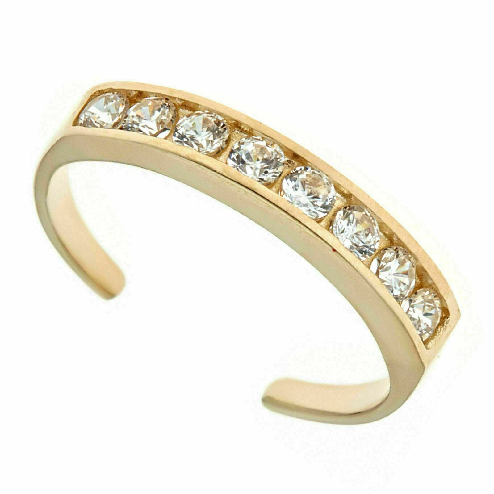 0.25 Ct Round Cut Simulated Diamond Adjustable Toe Ring 14k Yellow Gold Plated