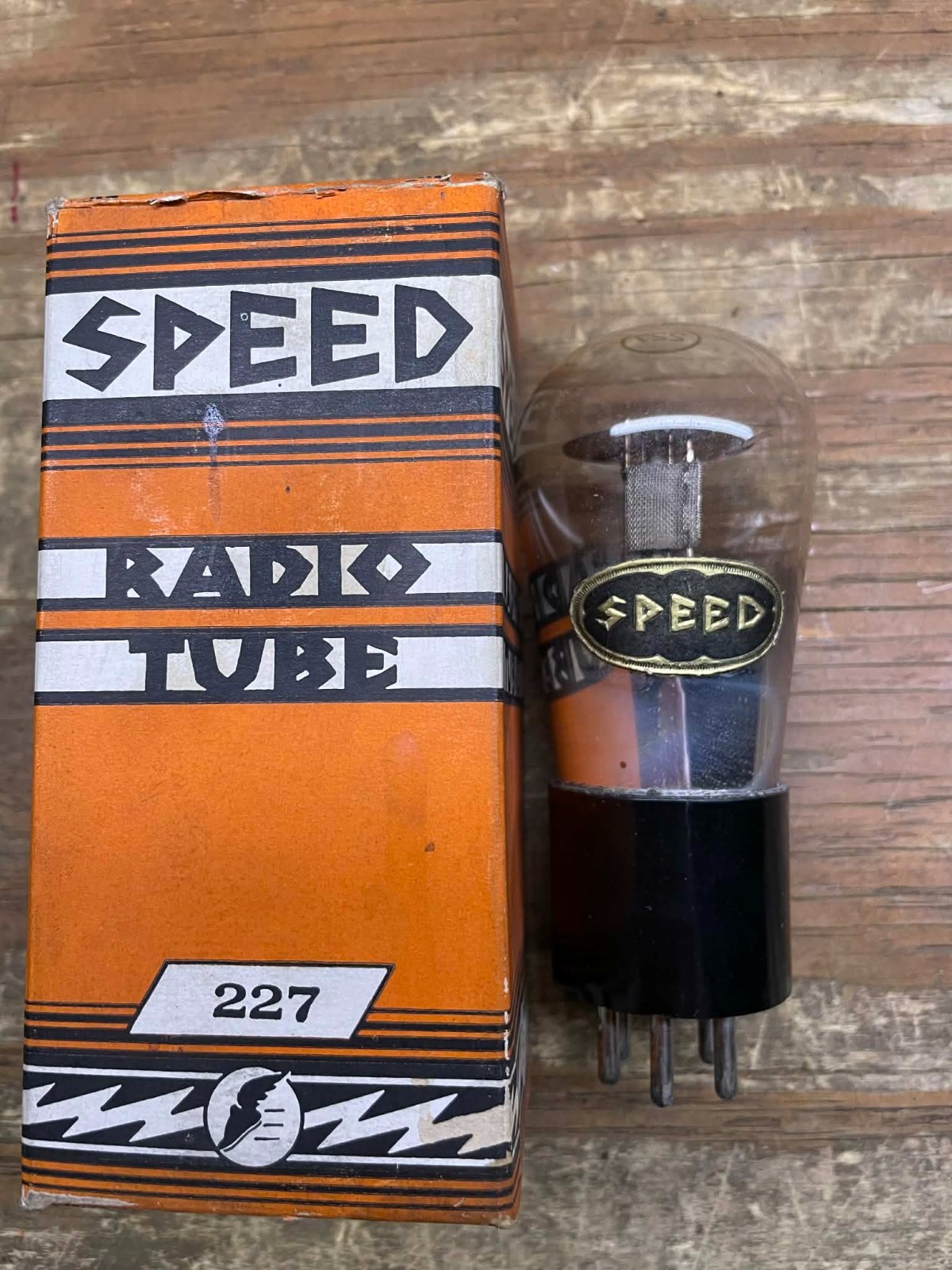 VINTAGE RARE SPEED 227 27 RADIO TUBE IN ORIGINAL BOX USA TESTED GOOD MAKE OFFER