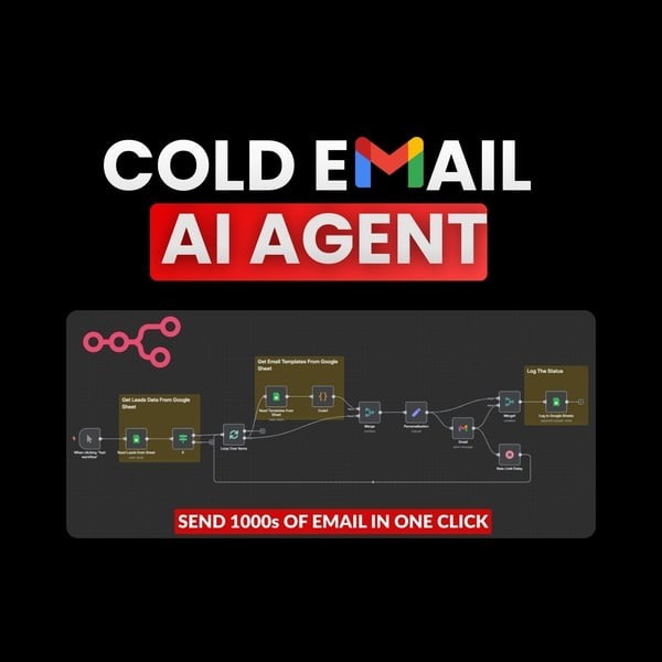 Cold Email AI Agent (n8n Template)  AI Automation Workflows for n8n | JSON Templ