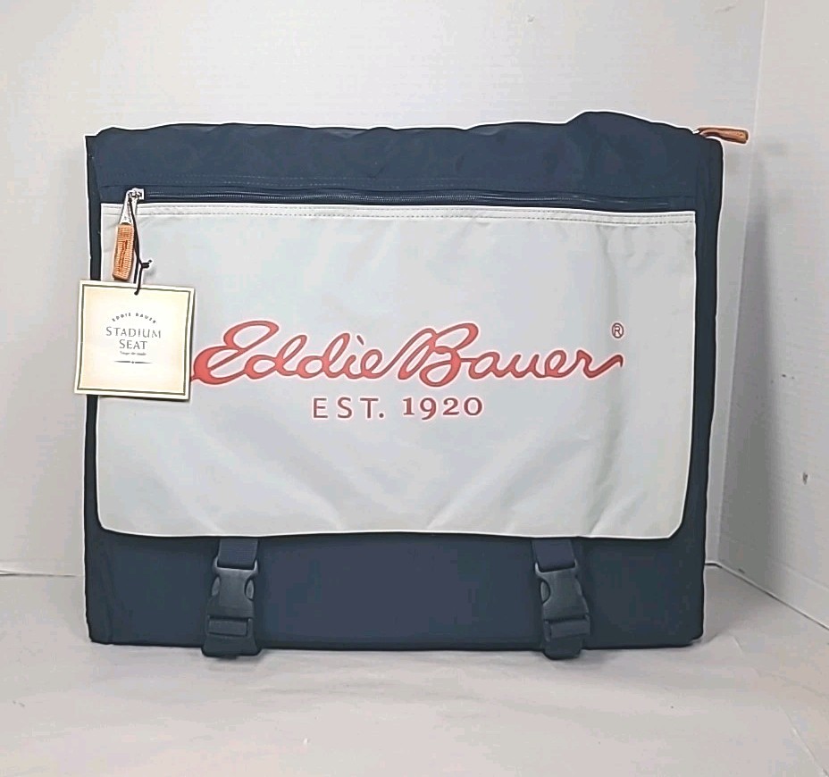 Portable Eddie Bauer Stadium Seat Foldable Cushioned Travel Bleachers Navy NWT