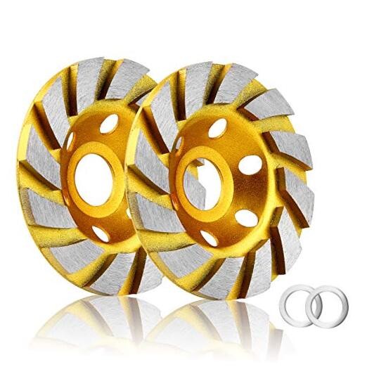 -4 Inch Concrete Stone Ceramic Turbo Diamond Grinding Cup Wheel,12 Segs 2pcs