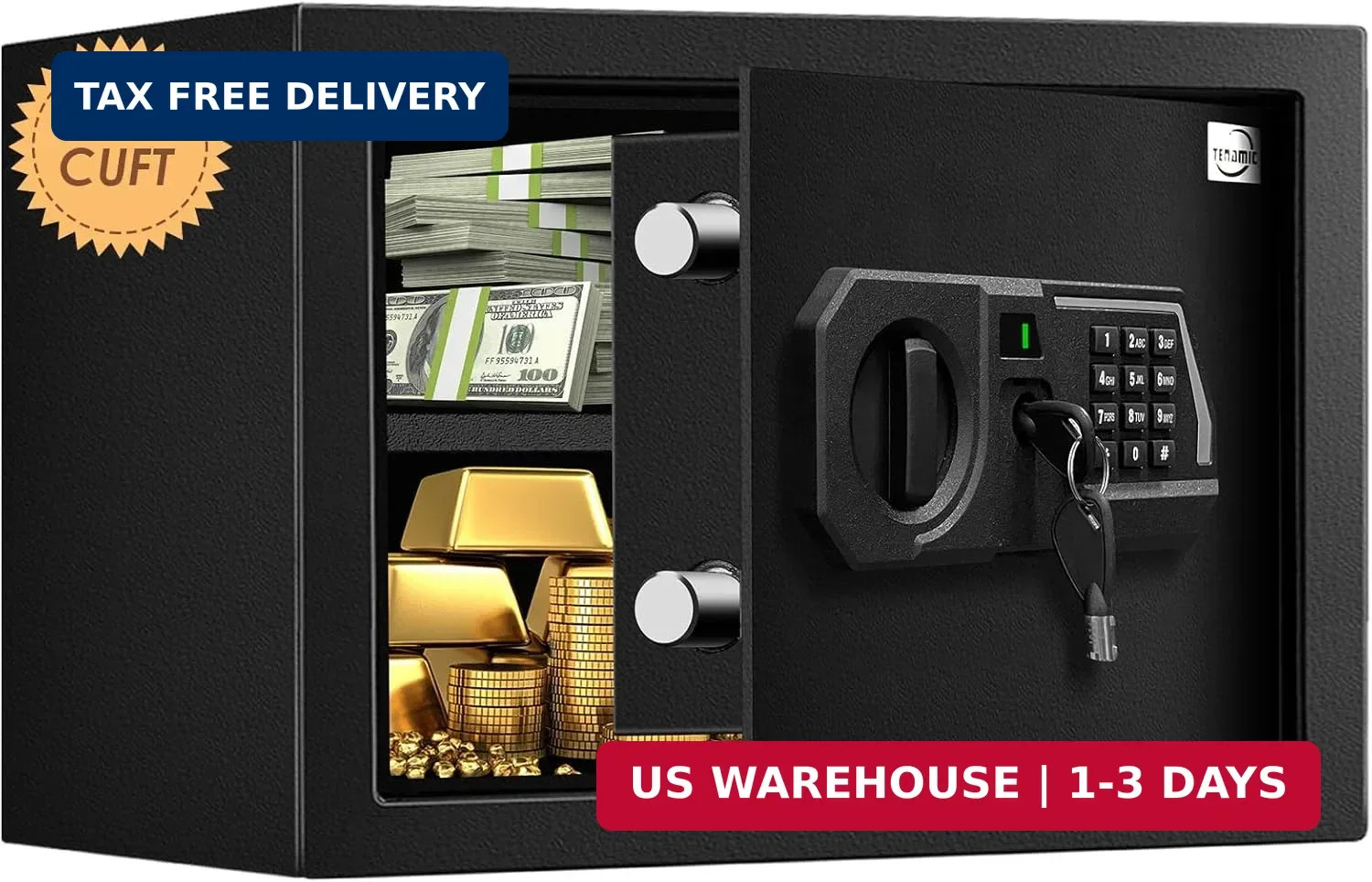 Fireproof Safe Box 0.8 Cuft Electronic Digital Security Box, Keypad Smal