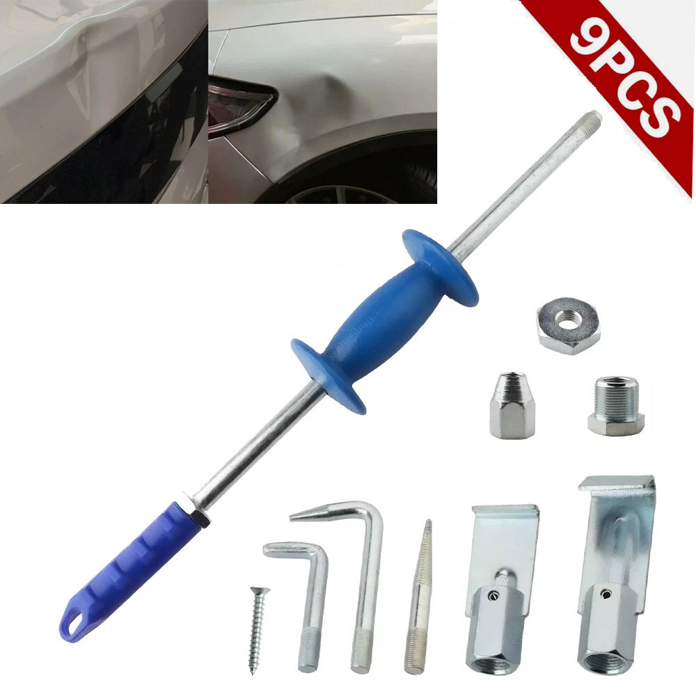 9Pc Heavy Duty 5Lb Dent Puller Slide Hammer Kit Car Auto Body Sheet Metal Repair