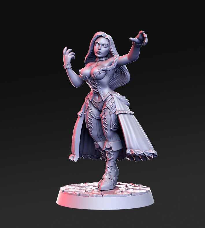 Dungeons and Dragons - Playable Character - Female Human Mara - Sorceress, Witch