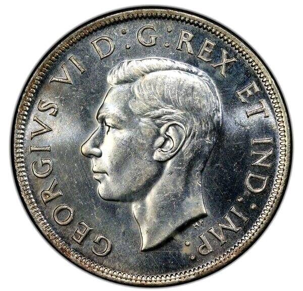 1945 CANADA SILVER DOLLAR, PCGS MS63, LOW-MINTAGE & SCARCE!