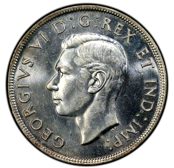 1945 CANADA SILVER DOLLAR, PCGS MS63, LOW-MINTAGE & SCARCE!
