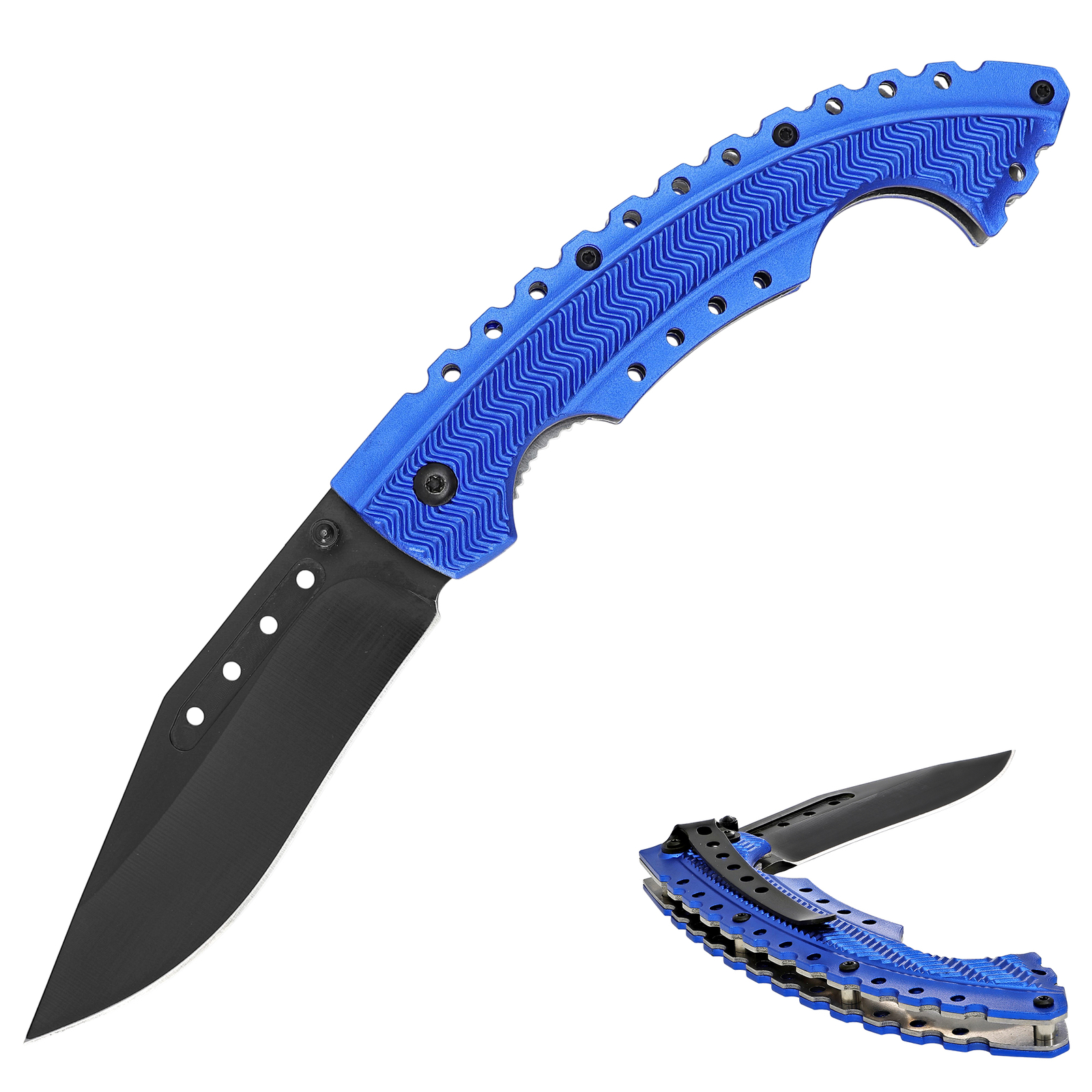 Tactical Survival Drop Point Folding Knife - Pocket Flipper Camping & Hunitng