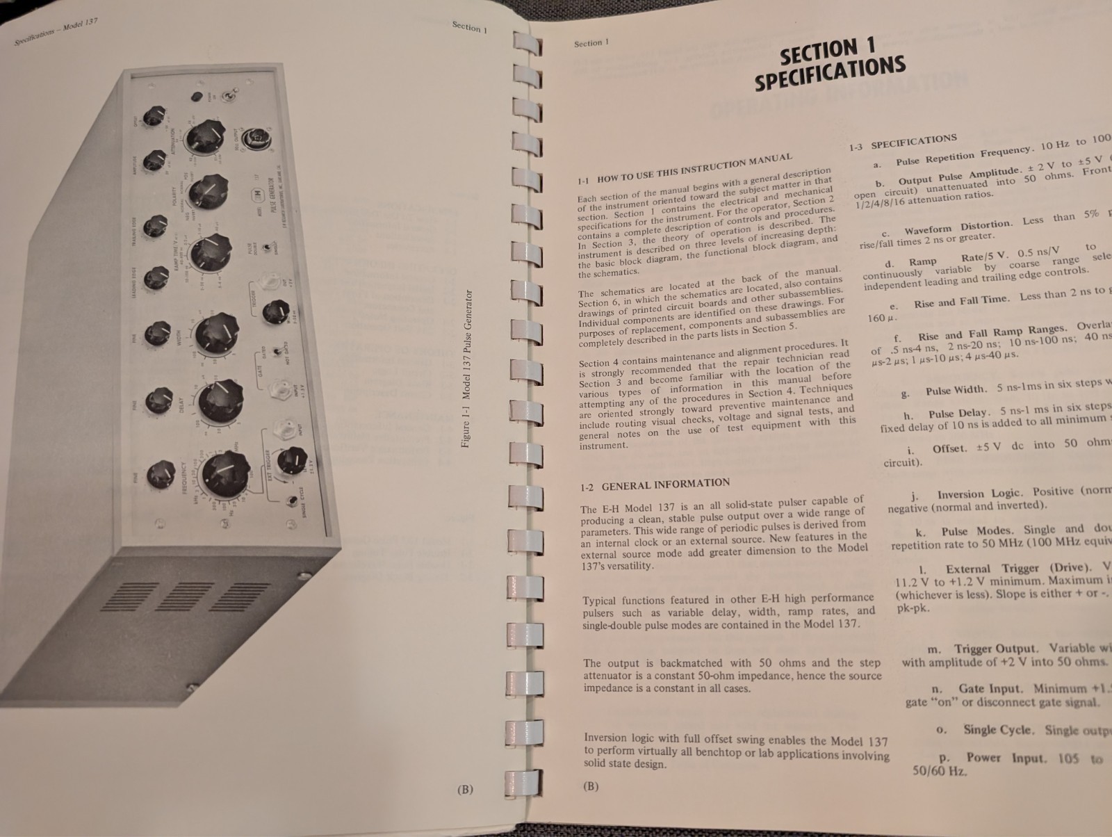 E-H Research Laboratories Model 137 Pulse Generator Manual