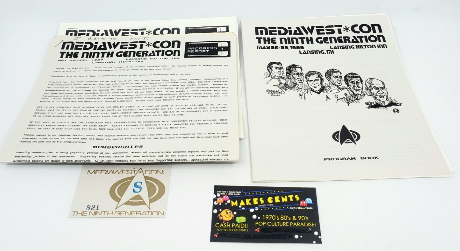 1989 MediaWest Con Program Book Star Trek Convention. Lansing MI. - READ!