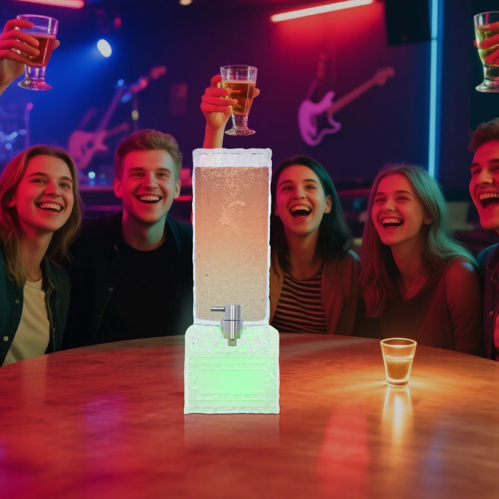 3L/0.79gal Party Beverage Dispenser Water Juice Drink Dispenser RGB LED Light