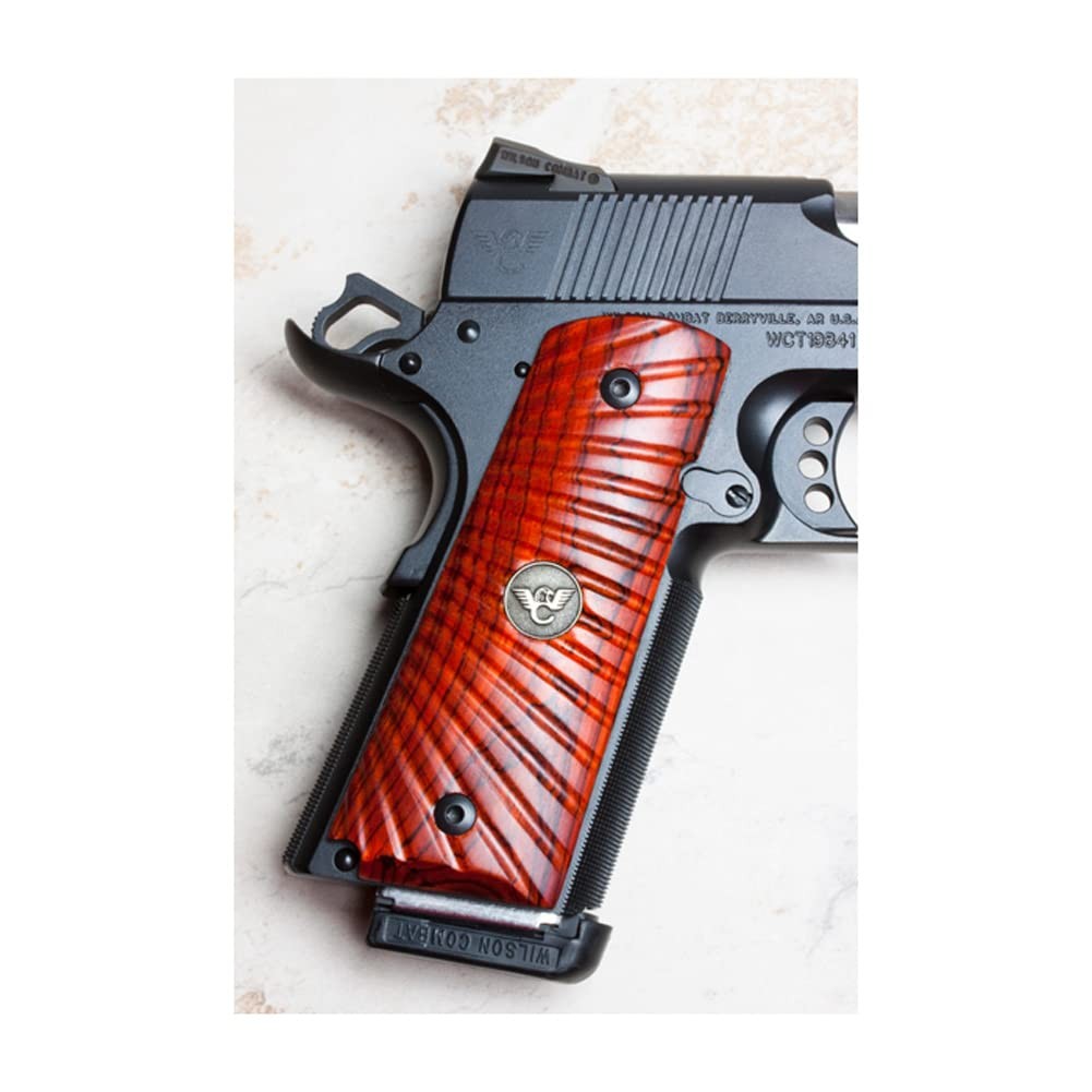 Wilson Combat 351MFS Side Panel Grips Full Size Starburst Cocobolo, Cocobolo
