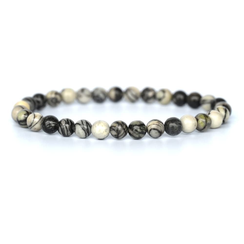 Angelstones Picasso Jasper 6mm Round Beads Stretch Adult,