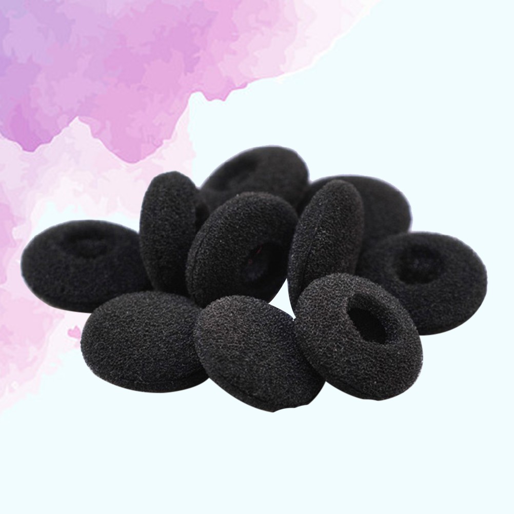 10Pcs Elastic Black Sponge Earphone Covers Durable Reusable Earbud Pads