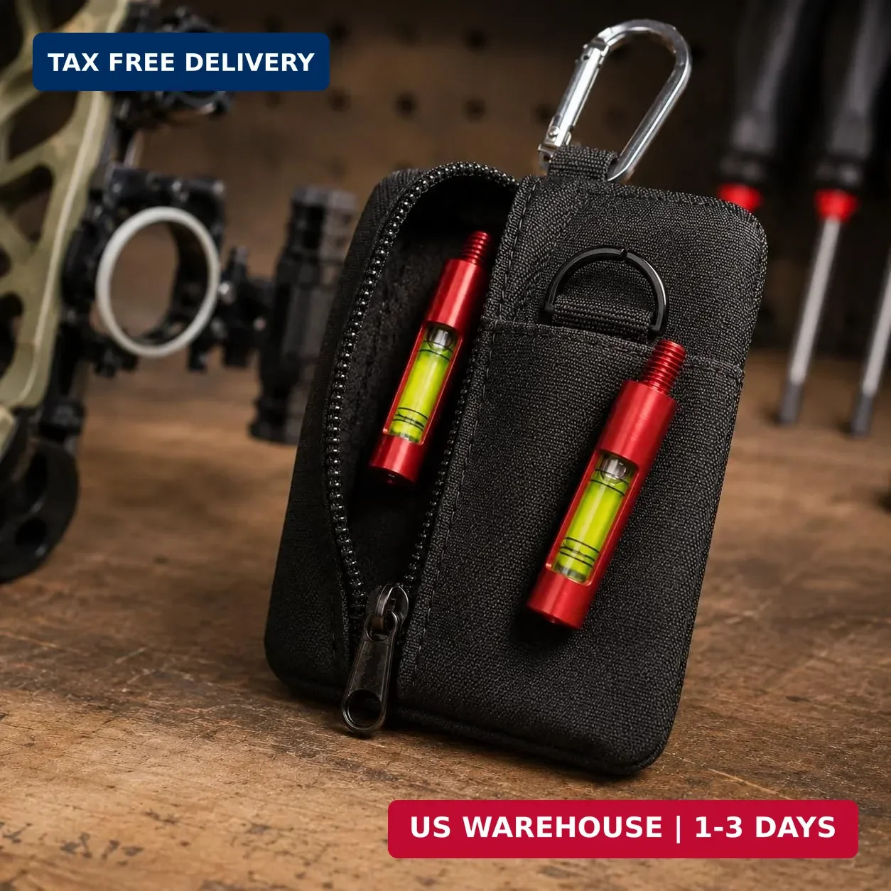 Berger Hole Bow Level 2-Pack with Storage Pouch,Aluminum Bow Leveling Kit for Pr