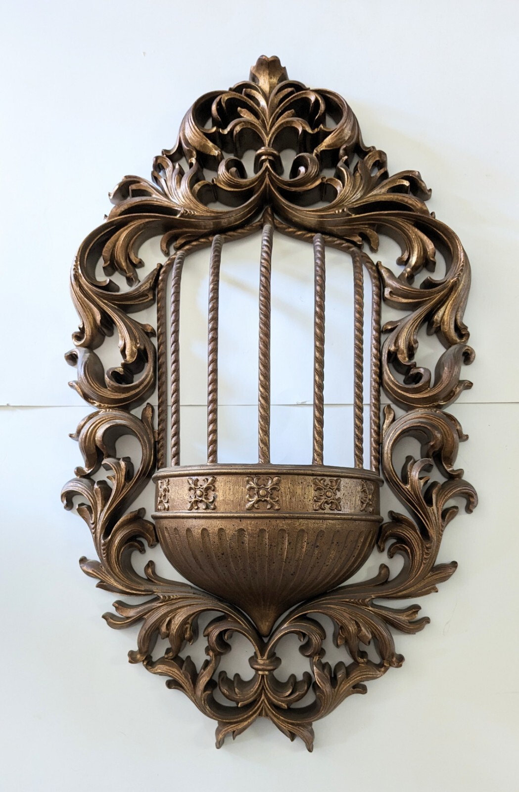 Vintage Burwood Ornate Wall Planter 31x18x5.5