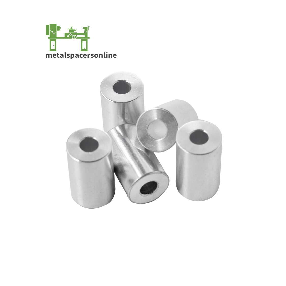 New Aluminum Spacer Bushing 5/8" OD x 1/4" ID--Fits M6 or 1/4" Bolts