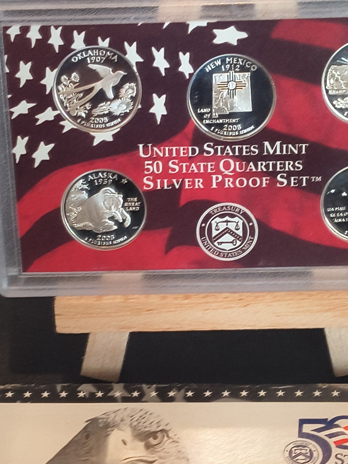 2008 - U. S. Mint 50 State Quarters Silver Proof Set - OGP - COA