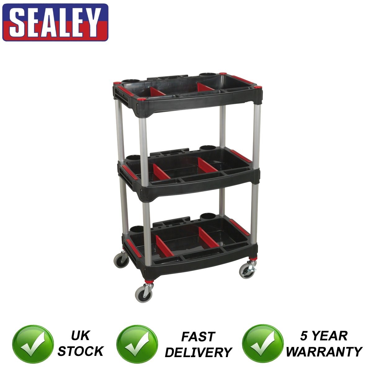Sealey Composite Workshop Trolley with Parts Storage 3-Level CX313