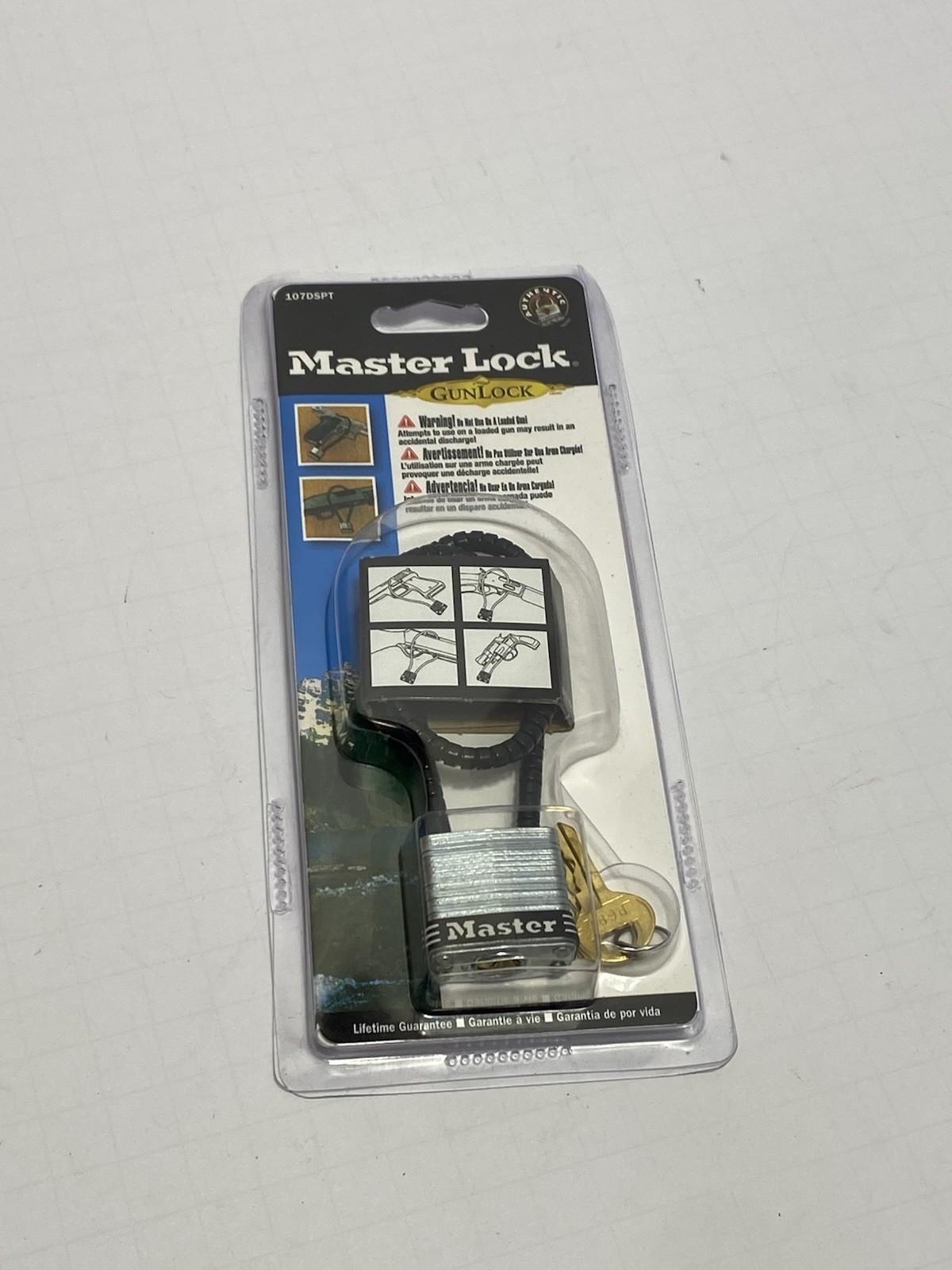 Master Lock Gun Lock  Hardened Steel Padlock with Keys Steel Cable