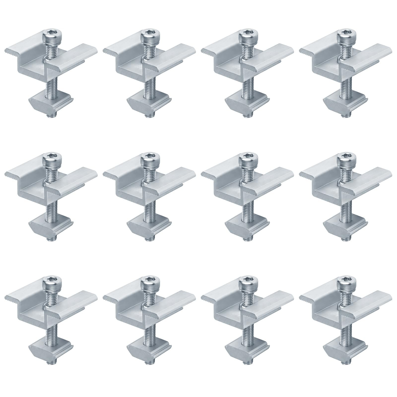 12 Pack Solar Panel Mid Clamps, PV Panel Mounting Bracket, Aluminum for 5/8" ...