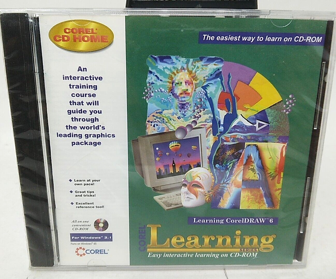 Corel Learning CorelDraw 6 CD-ROM for Windows 3.1 NEW 1996