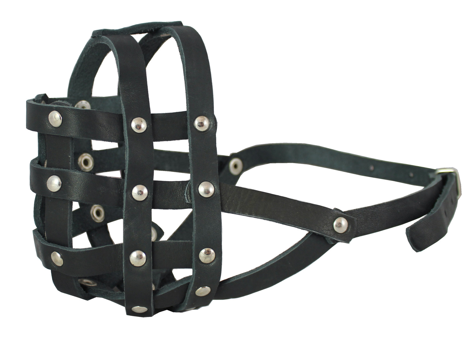 Boxer Bulldog Real Leather Basket Dog Muzzle 13.7"- 2.75" snout size
