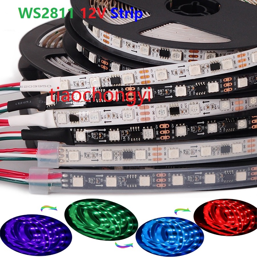 WS2811 5050 Full color Dream color RGB LED Strip 5M 150 300 450Leds DC12V