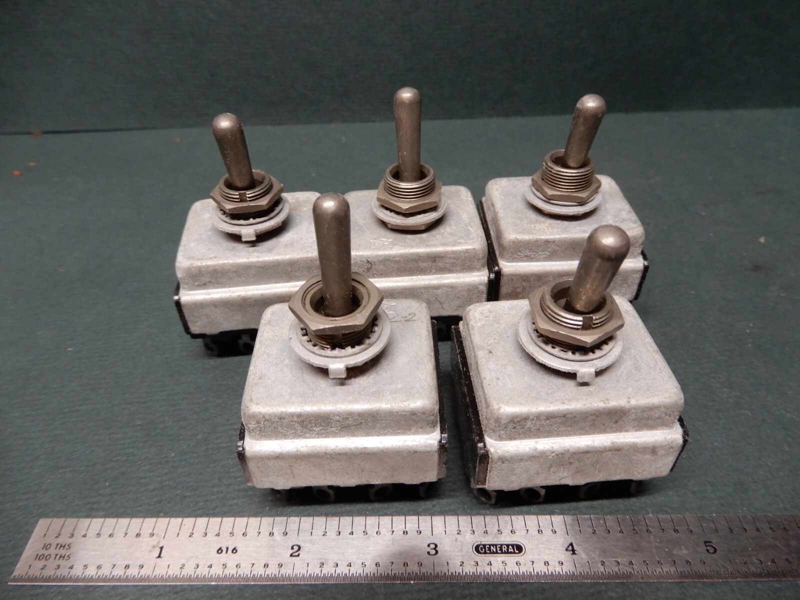Cutler Hammer 7661K6 4PST Toggle Switches Qty 5 Good Condition