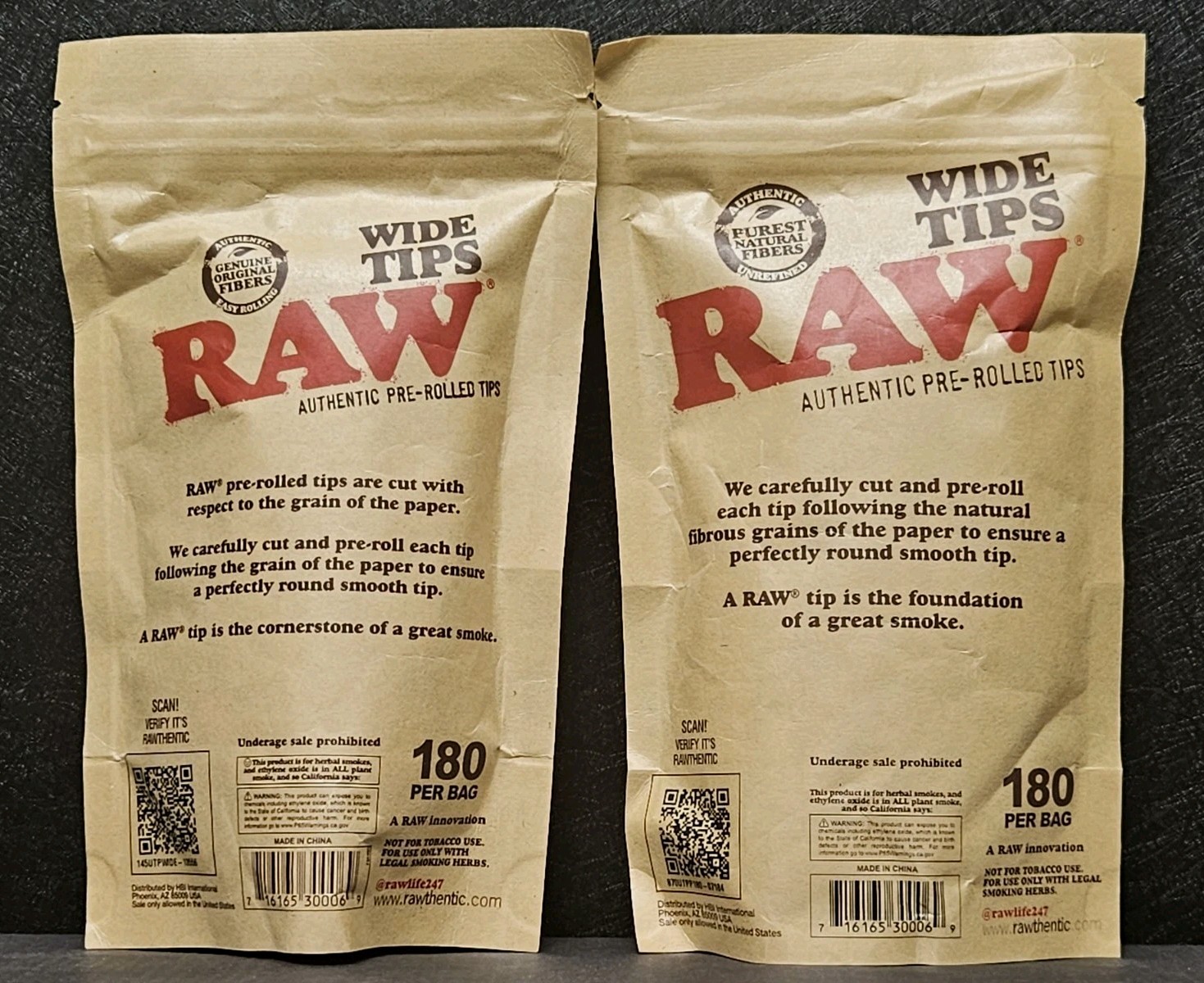 RAW Pre-Rolled Wide Filter Tips, Authentic Pre-Rolled Tips (360 Tips)