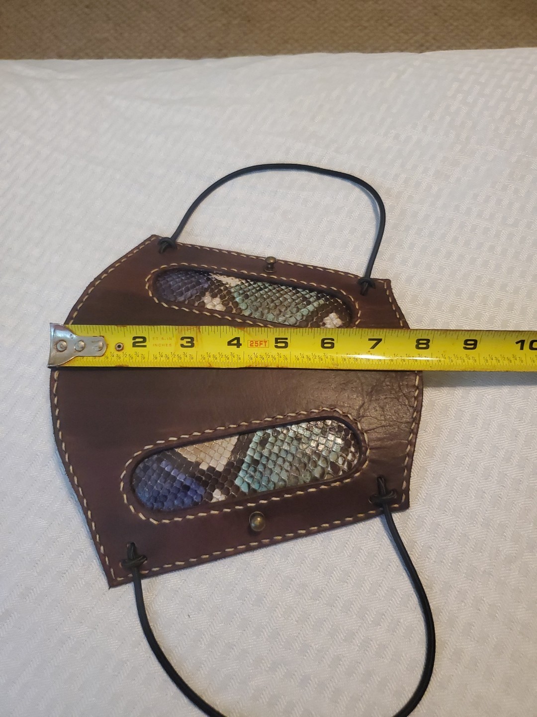 Custom Archery Armguard Snakeskin And Leather. Easy On Easy Off