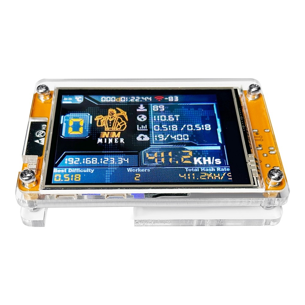 V2 411KH/S Hashrate ESP32 2.8 Inch Display Lottery Miner Bitcoin5887