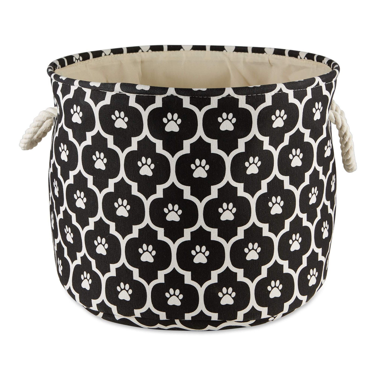 Bone Dry Pet Storage Collection Lattice Paw Print Fabric Black 20 lbs 9 Inch