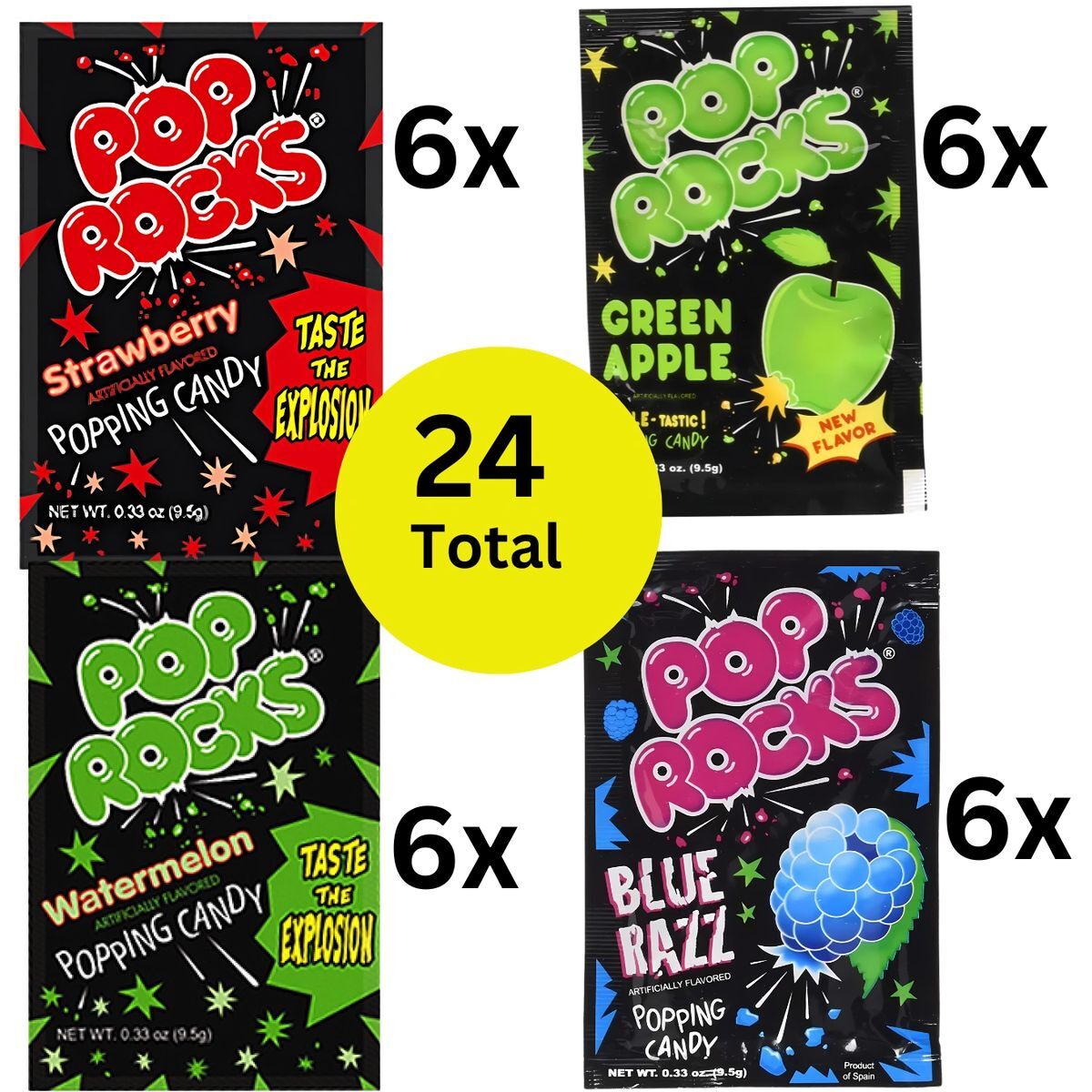 Pop Rocks Popping Candy 24 Pack Variety Assorted Flavors