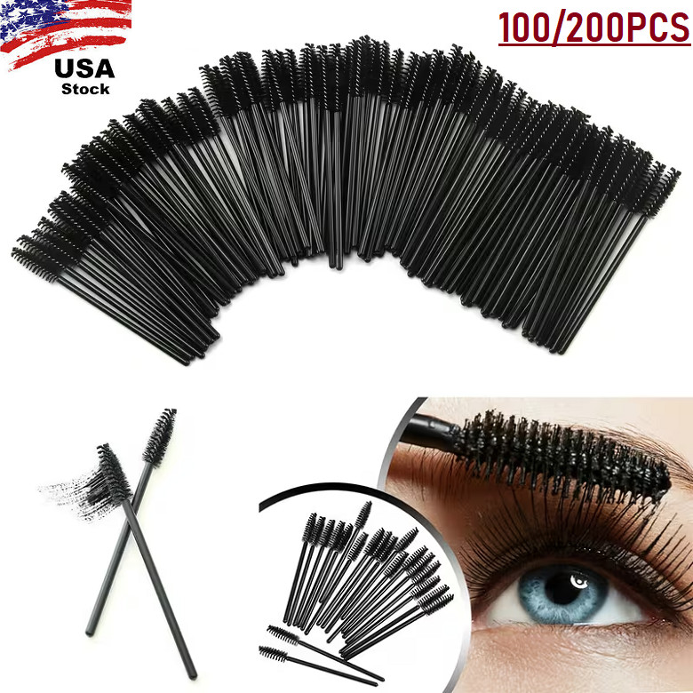 200× Disposable Eyelash Brush Mascara Wands Applicator Eyebrow Brush Makeup Tool