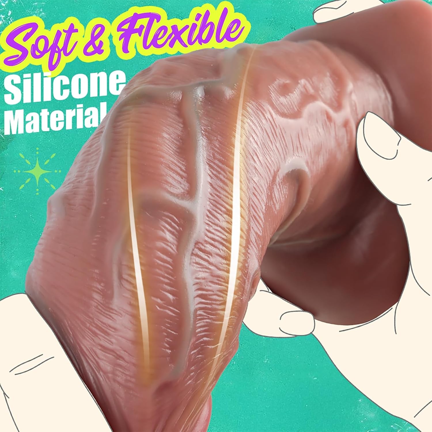 8.66" Realistic Huge Dildo Sex Toys -2.76" Diameter Thick Dildo with Upgraded St
