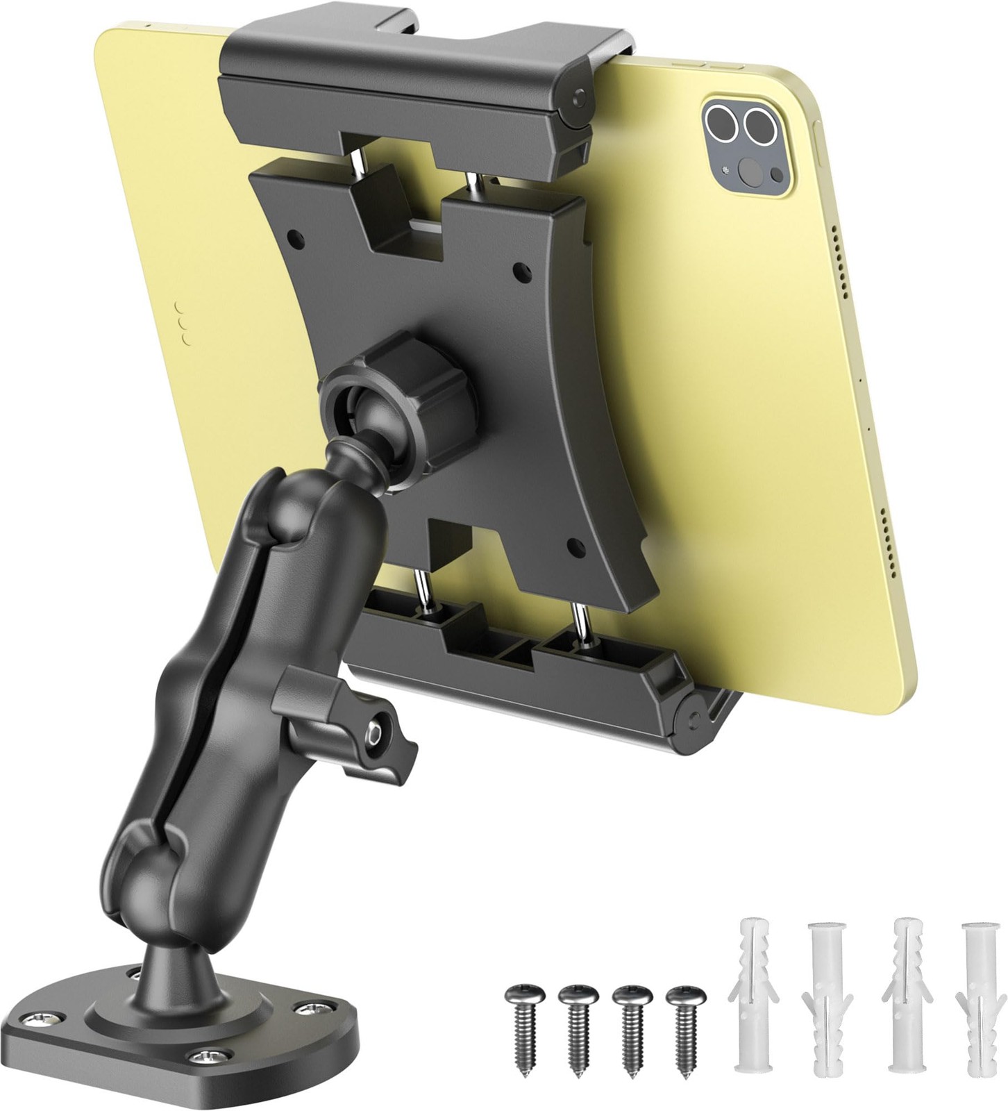 OHLPRO Tablet Holder for Car & Truck Dashboard 1 Stage Arm 5-13”, BLACK