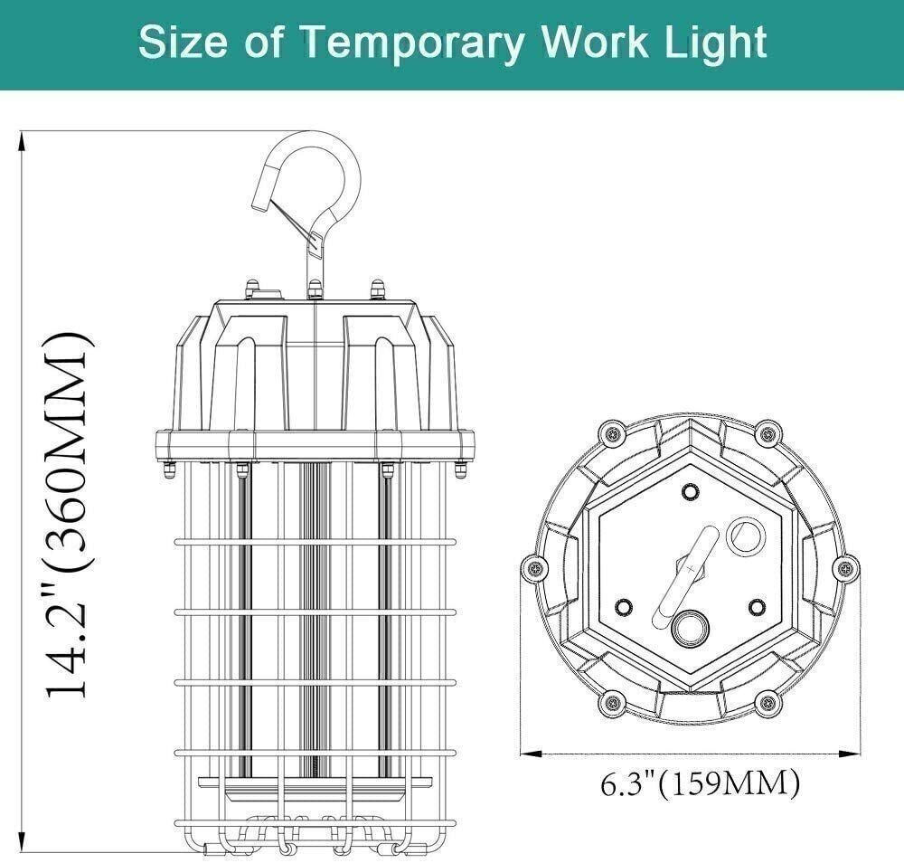 LED Temporary Work Light 150W LED Construction Lights 21000Lm 5000K Jobsite Lamp
