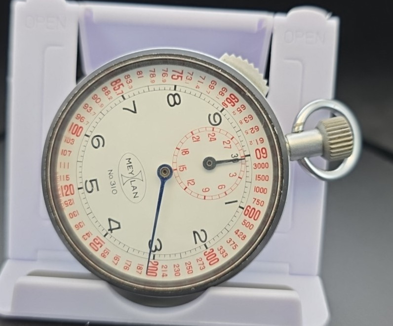 RARE Vintage Meylan Pocket Stop Watch Timer Wind Up No. 310 Swiss Split Time