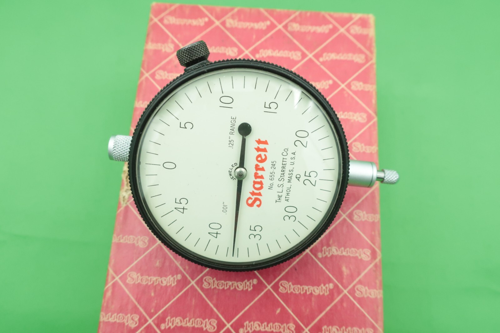 Starrett 655-245J Dial Indicator .125" Range 0-50 Reading .001 Excellent